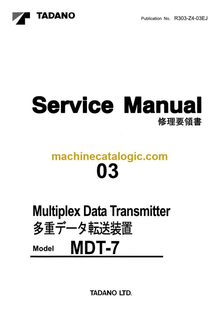 Tadano MDT-7 Multiplex Data Transmitter Service Manual