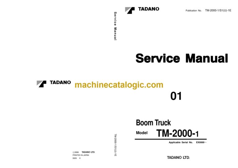 Tadano TM-2000-1 Boom Truck Service Manual