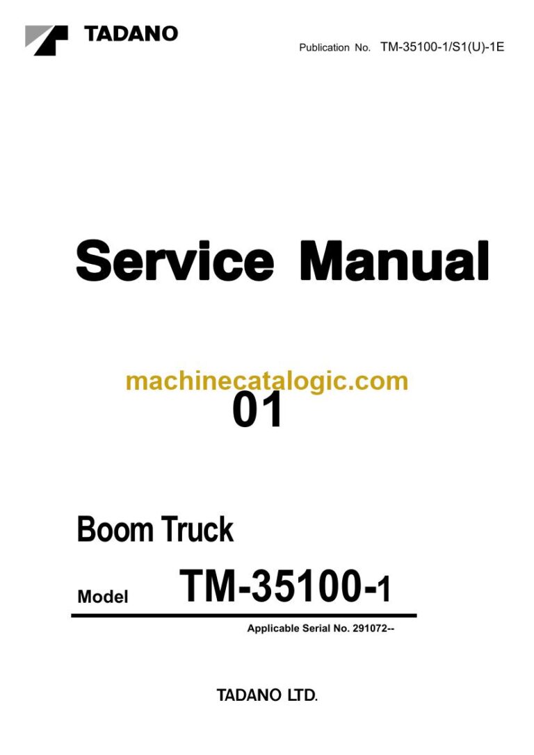 Tadano TM-35100-1 Truck Crane Service Manual