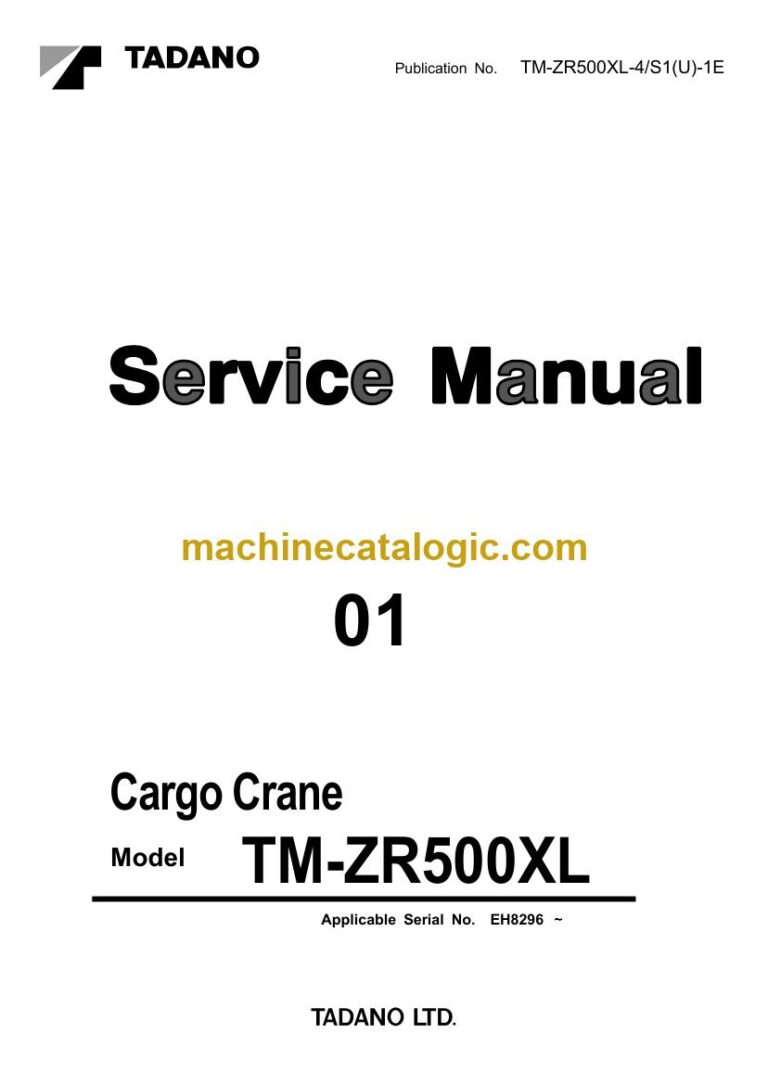 Tadano TM-ZR500XL-4 Cargo Crane Service Manual