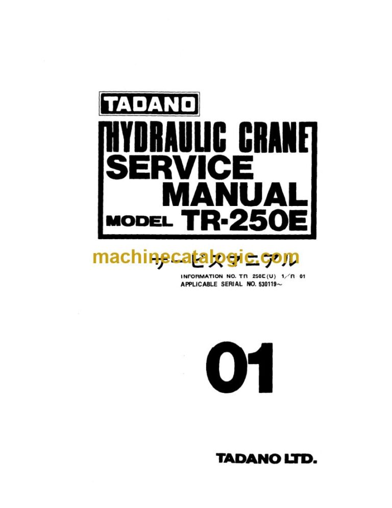 Tadano TR-250E Rough Terrain Crane Service Manual