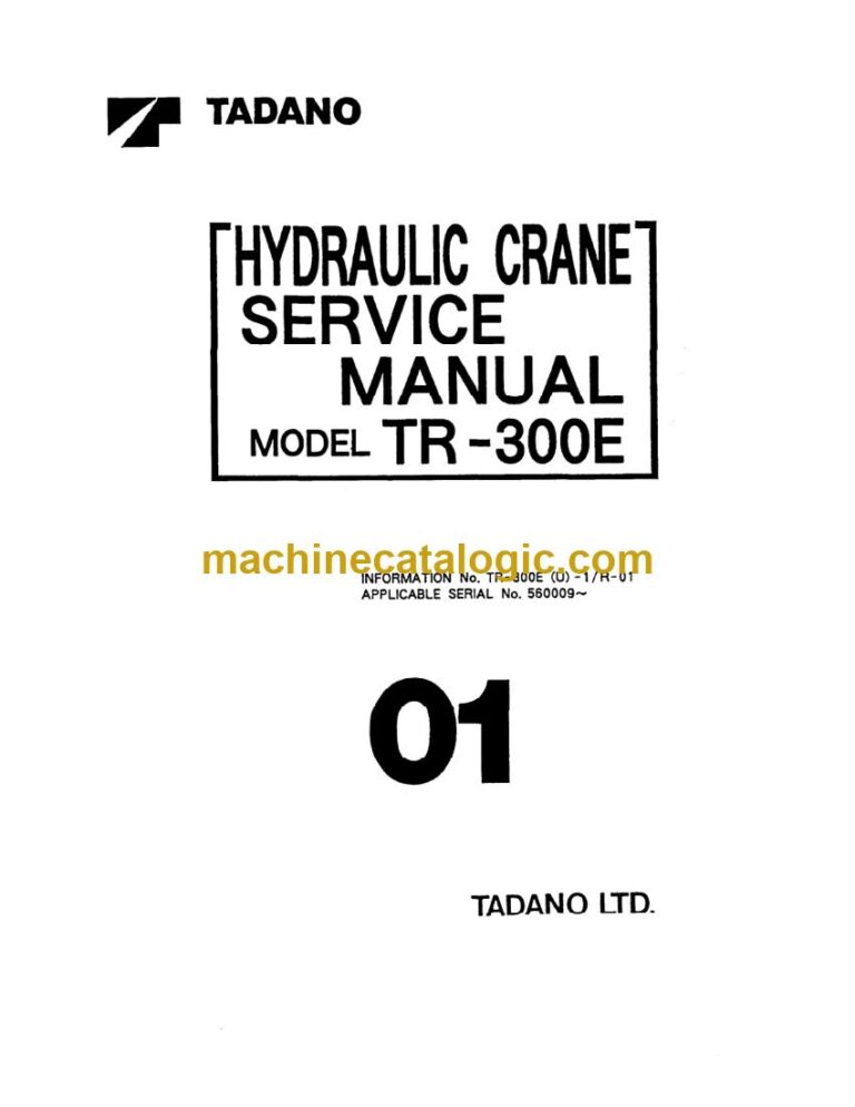 Tadano TR-300E Rough Terrain Crane Service Manual