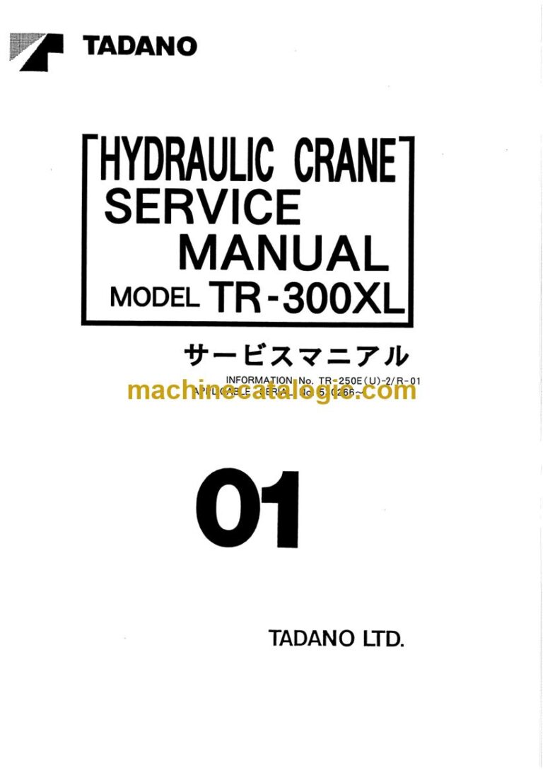 Tadano TR-300XL Rough Terrain Crane Service Manual