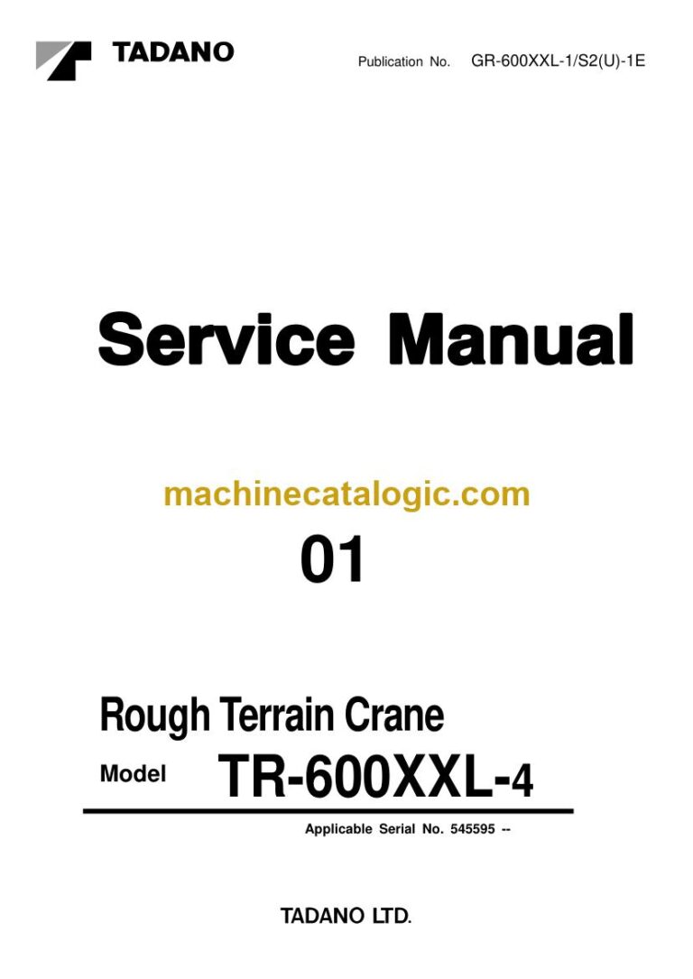 Tadano TR-600XXL-4 Rough Terrain Crane Service Manual