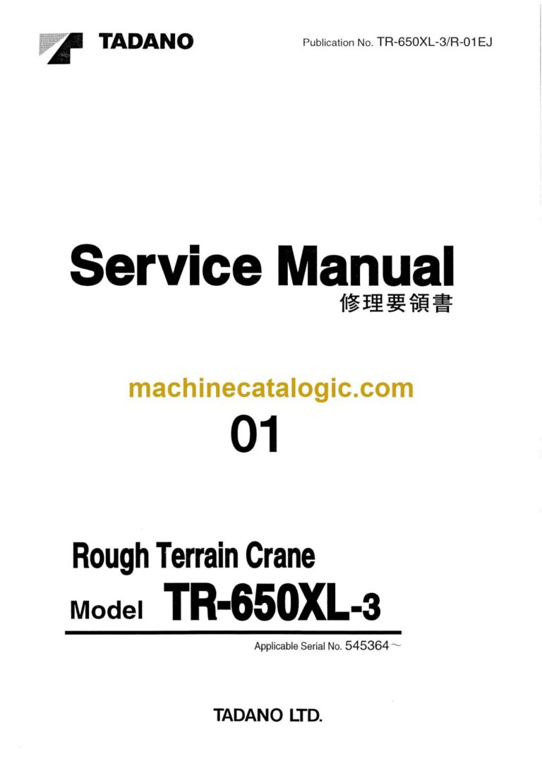 Tadano TR-650XL-3 Rough Terrain Crane Service Manual
