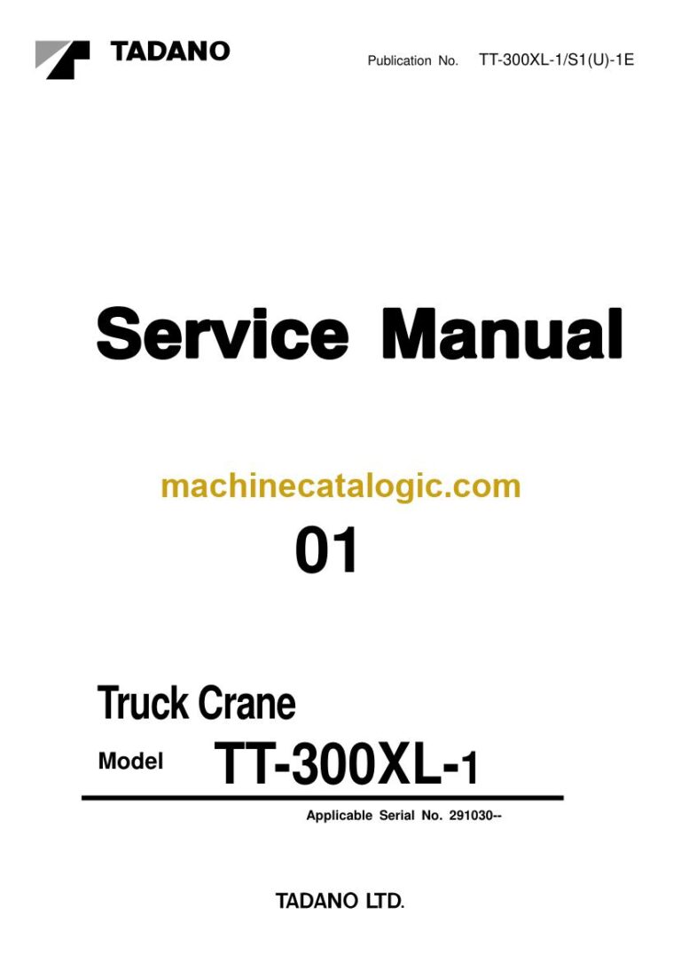 Tadano TT-300XL-1 Truck Crane Service Manual