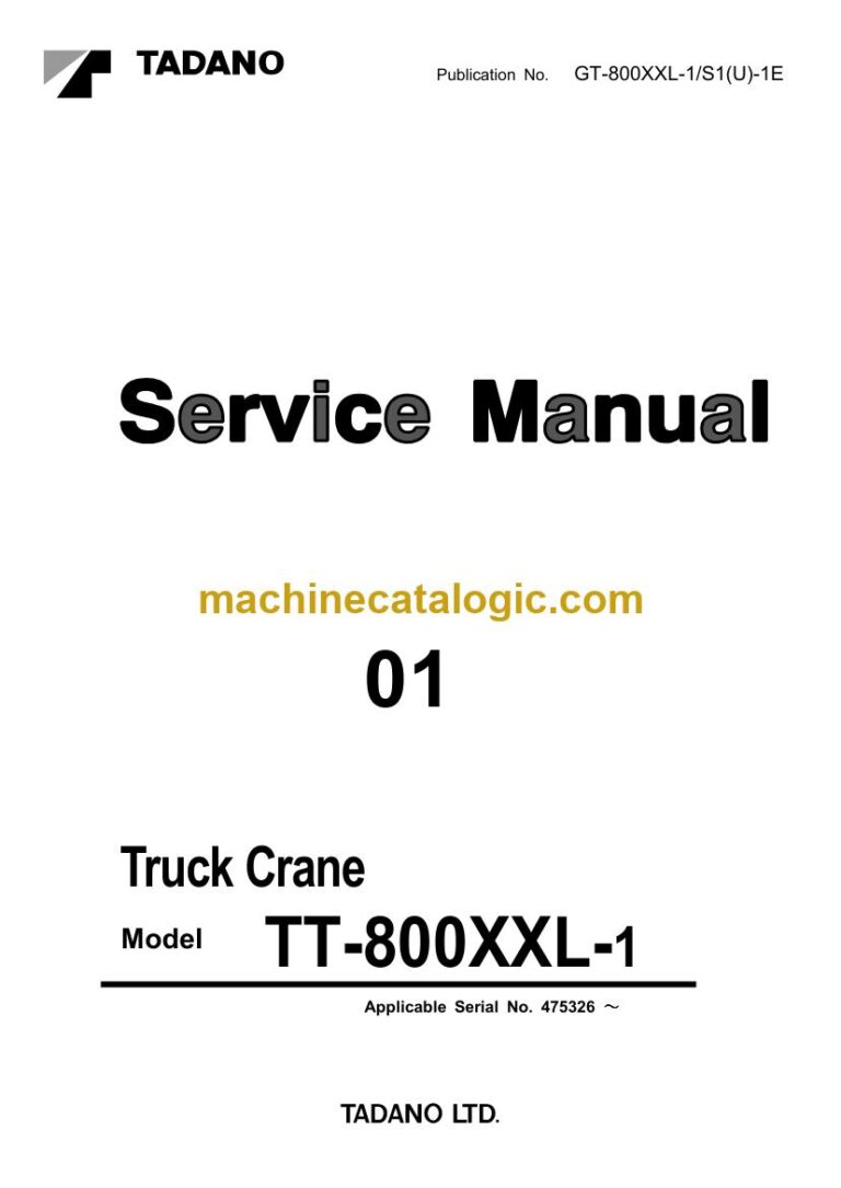 Tadano TT-800XXL-1 Truck Crane Service Manual
