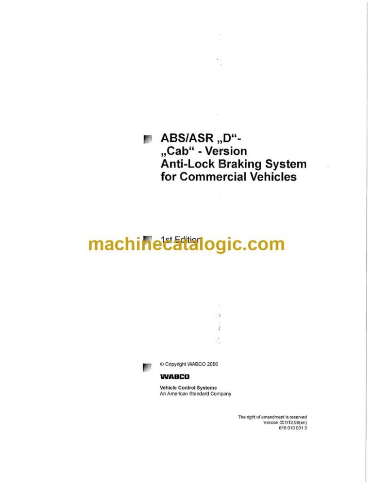 Wabco ABS/ASR D Cab Service Manual