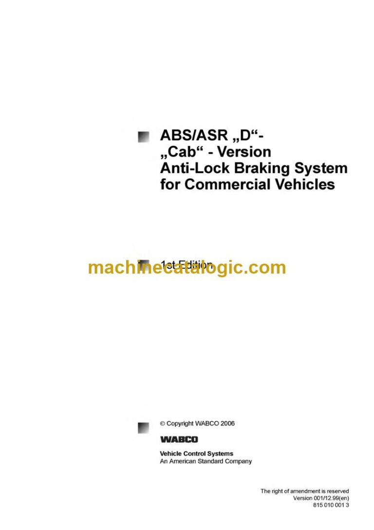 Wabco ABS/ASR D4 Cab Anti-Lock Braking System Service Manual
