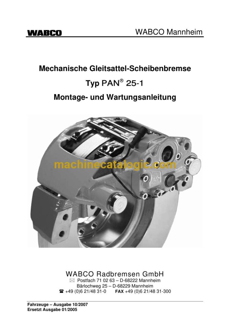 Wabco PAN 25-1 Brake Service Manual
