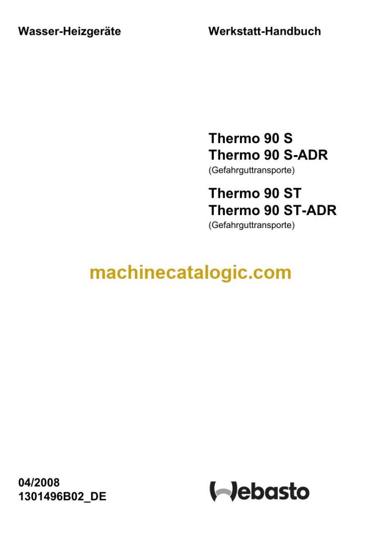 Webasto Thermo 90 S Heater Service Manual