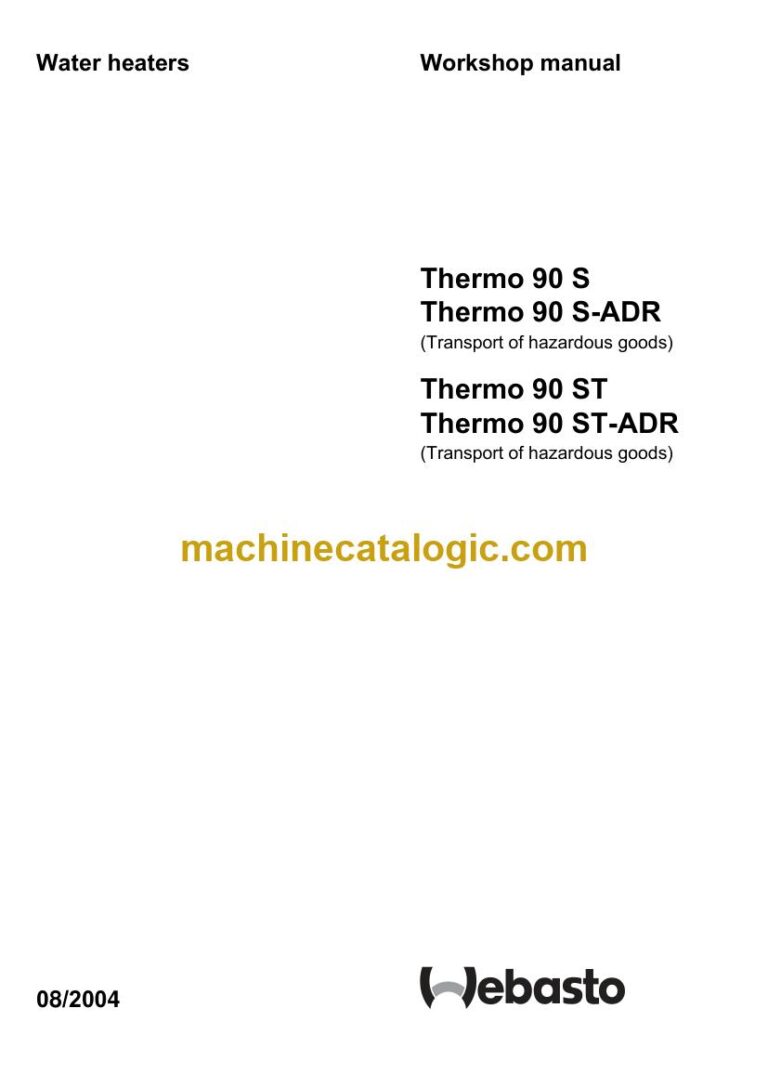 Webasto Thermo 90 ST-ADR Heater Service Manual