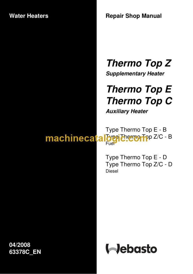 Webasto Thermo Top Z Heater Service Manual