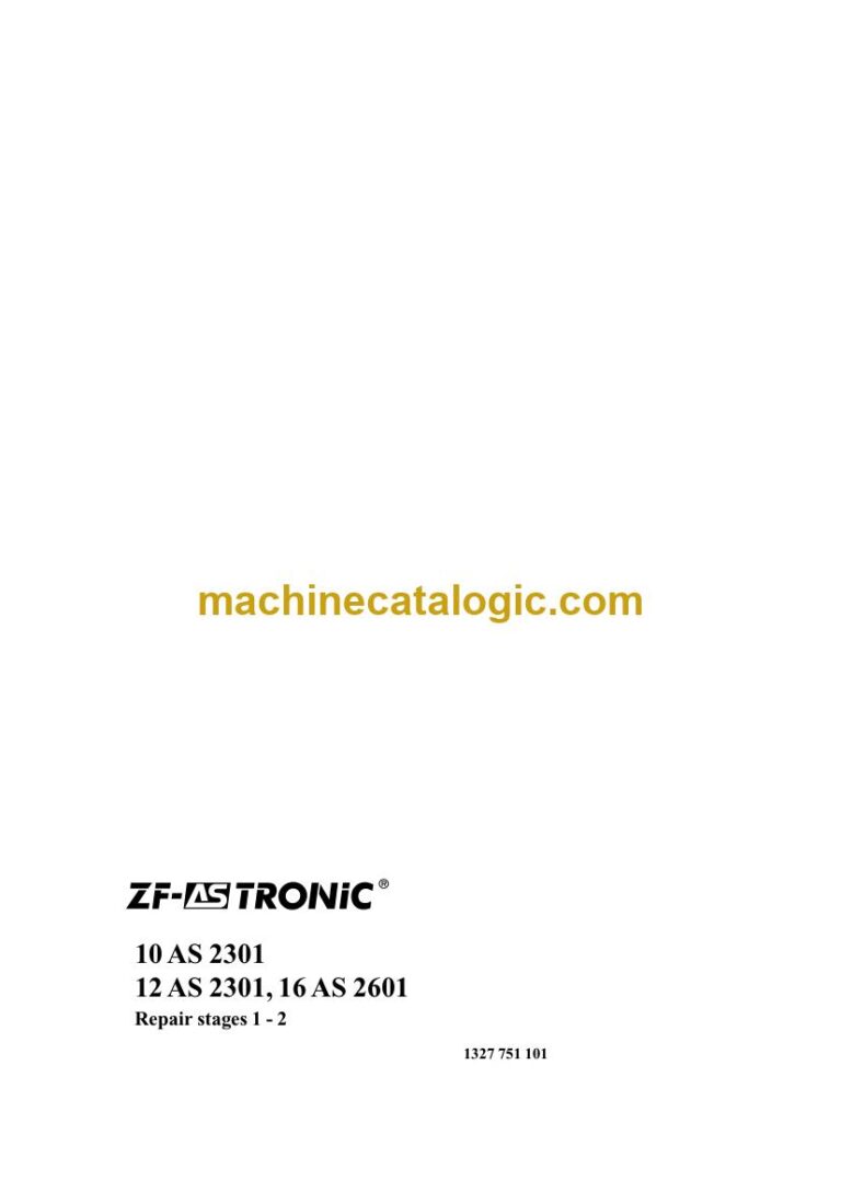 ZF 12 AS 2301 and 16 AS 2601 Transmission Service Manual