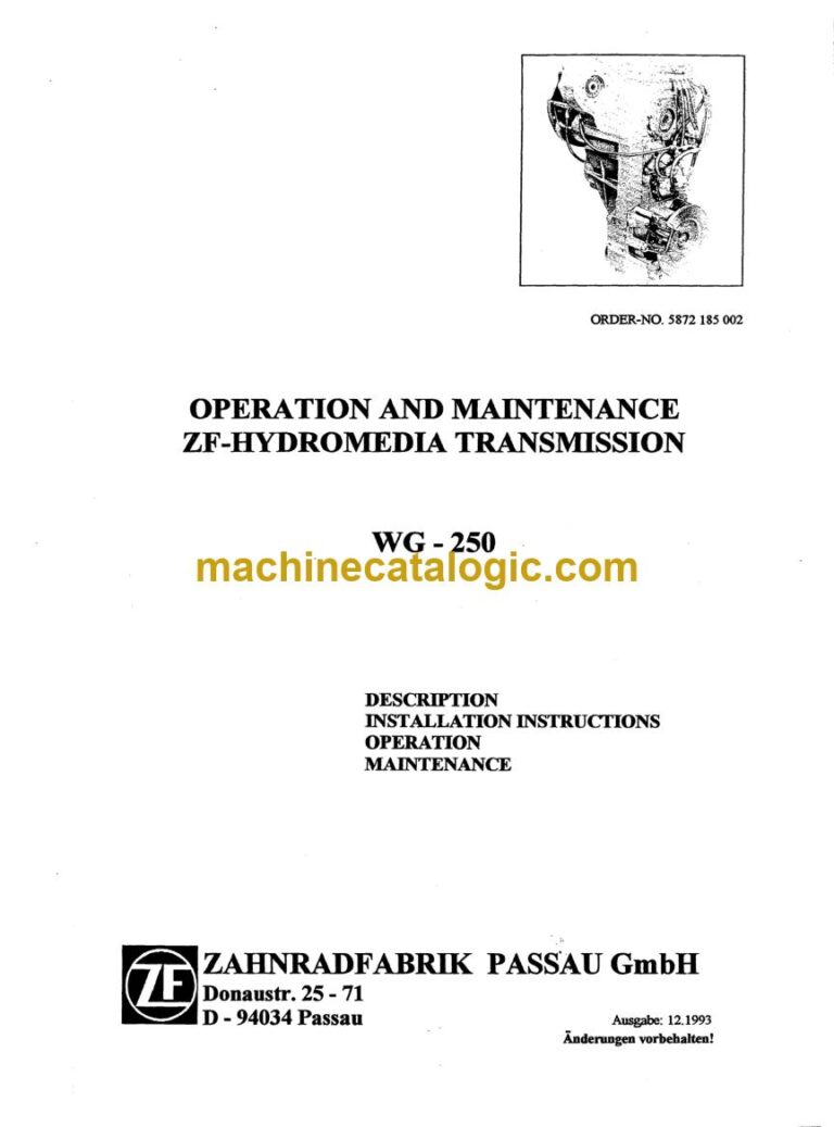 ZF 6WG-250 Transmission Service Manual