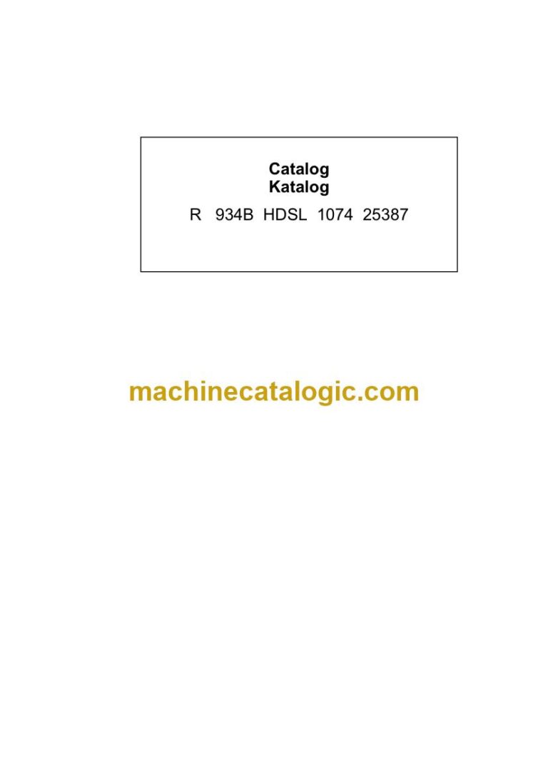 Liebherr R 934 B Excavator Parts Manual