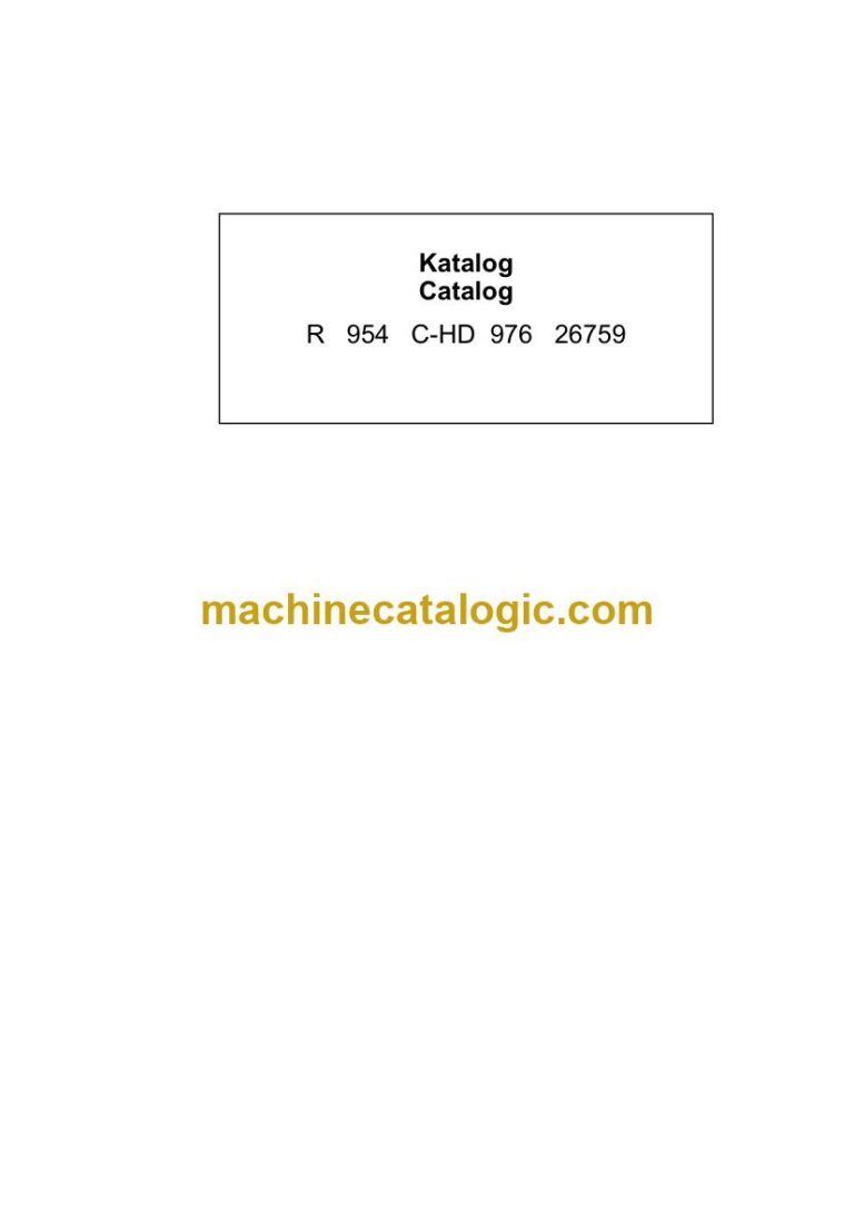 Liebherr R 954 C Excavator Parts Manual