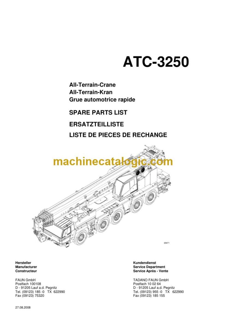Link-Belt ATC-3250 All Terrain Crane Parts Manual