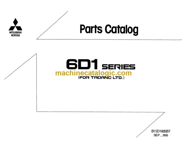 Mitsubishi 6D1 Engine Parts Manual