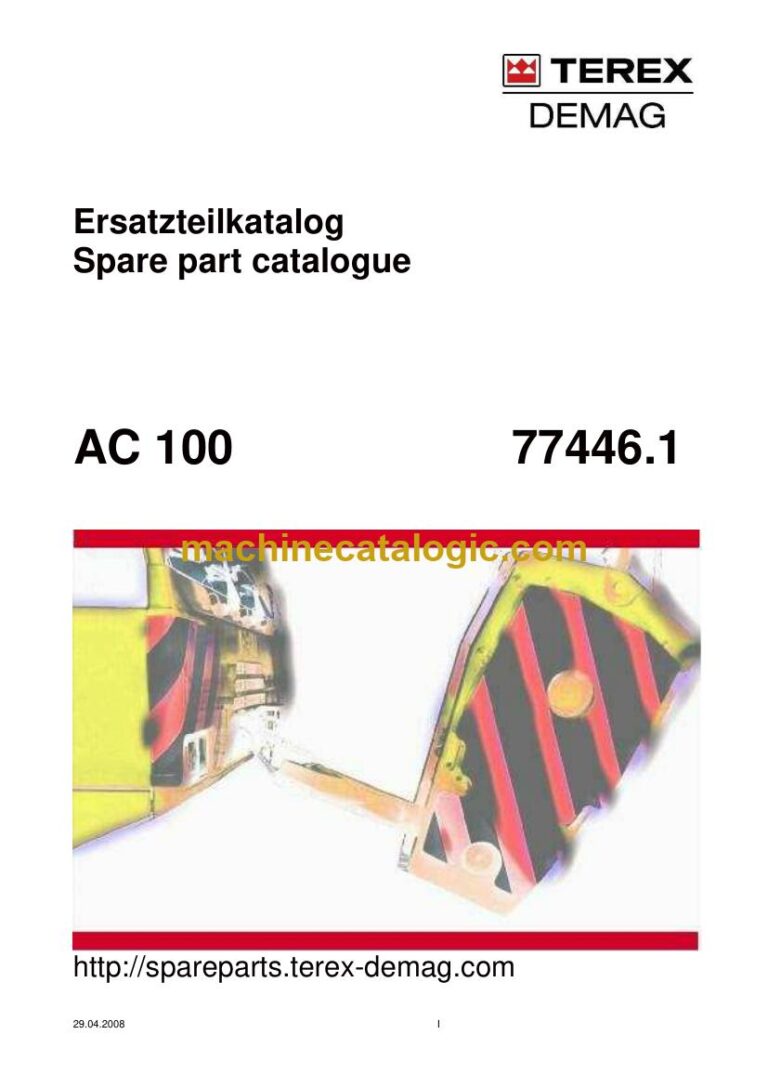 Demag AC 100 All Terrain Crane Parts Manual