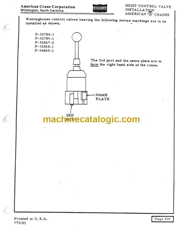 American Crane Corporation 900 Crawler Crane Operator Manual