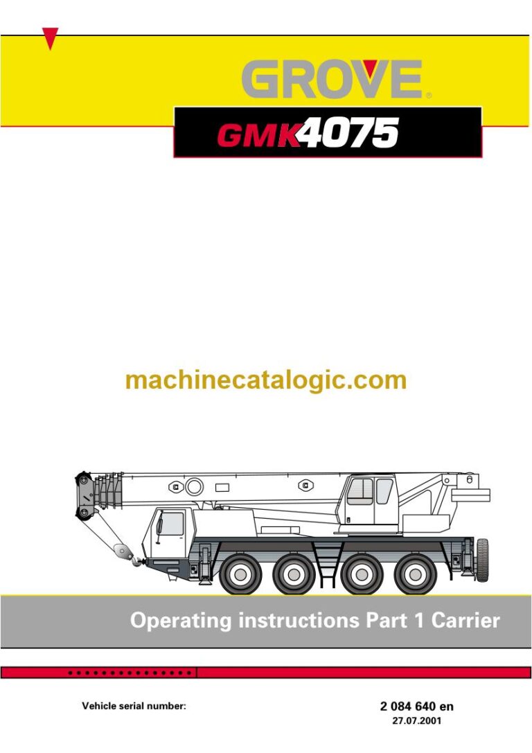 Grove GMK 4075 All Terrain Crane Operator Manual