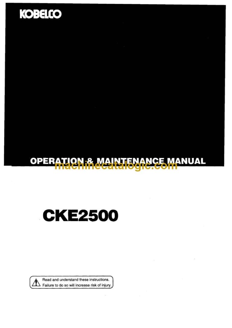 Kobelco CKE2500 Crawler Crane Operator Manual