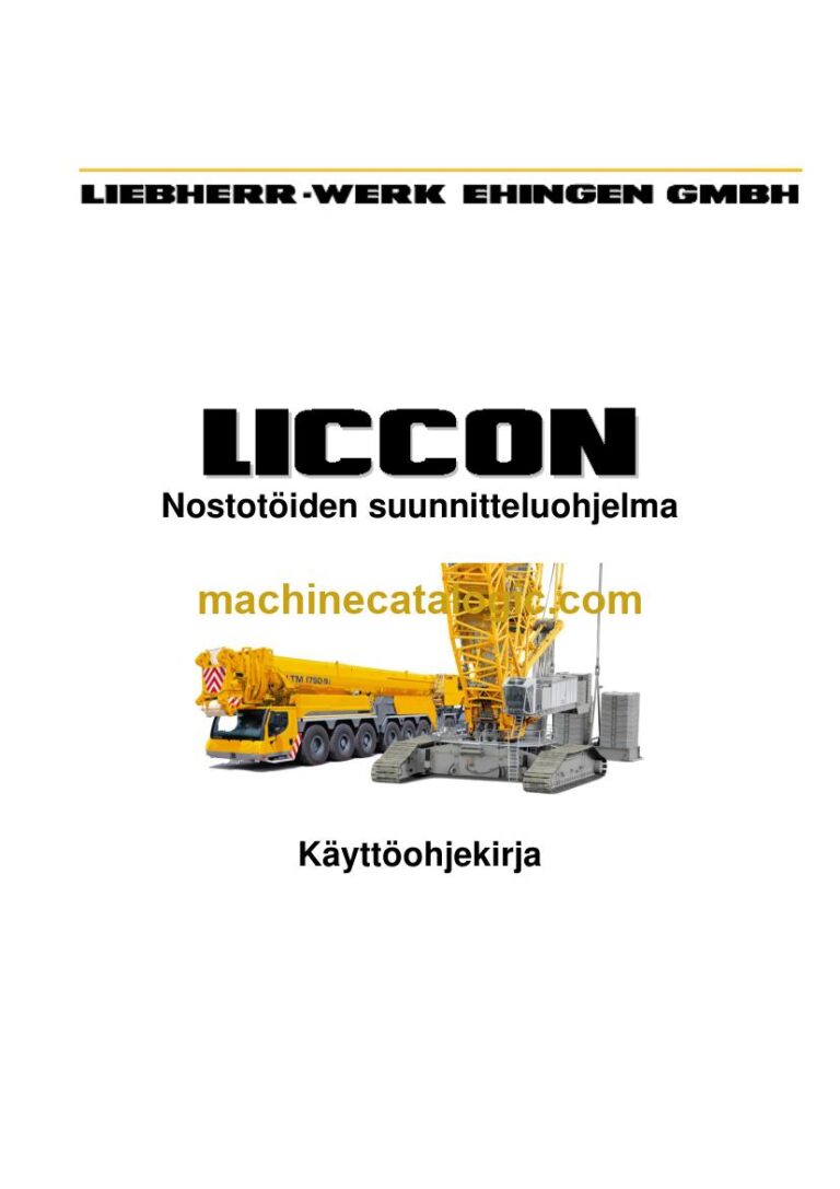 Liebherr LICCON Work Planner Software Operator Manual