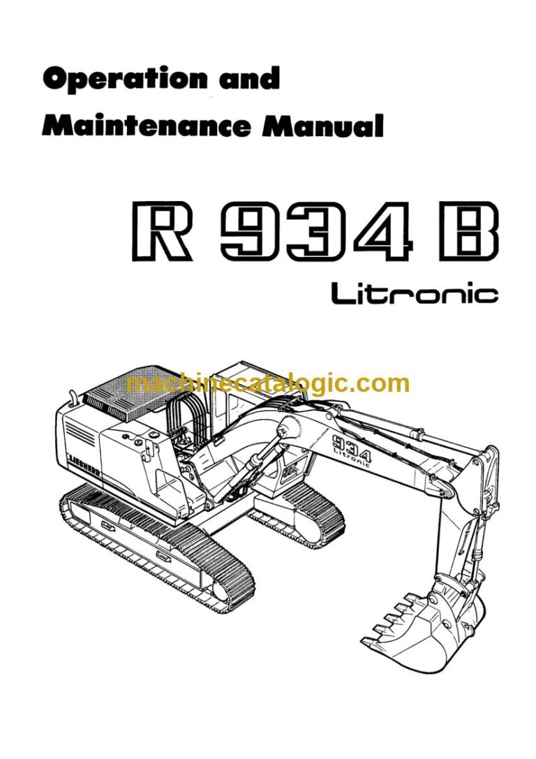 Liebherr R 934 B Excavator Operator Manual