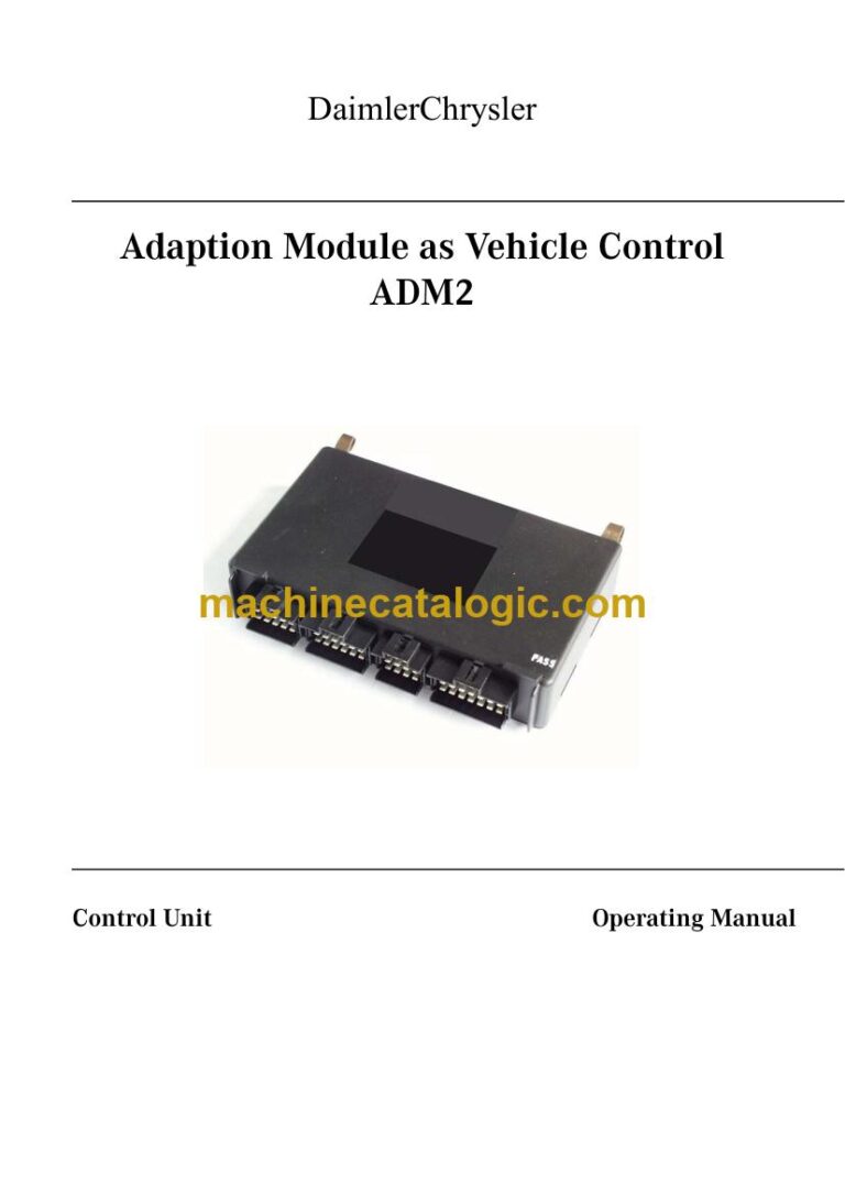 Mercedes-Benz ADM2 Control Unit Operator Manual