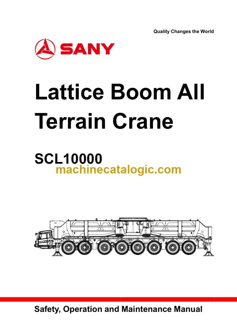 Sany SCL10000 All Terrain Crane Operator Manual