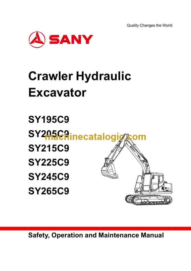Sany SY215C Excavator Operator Manual