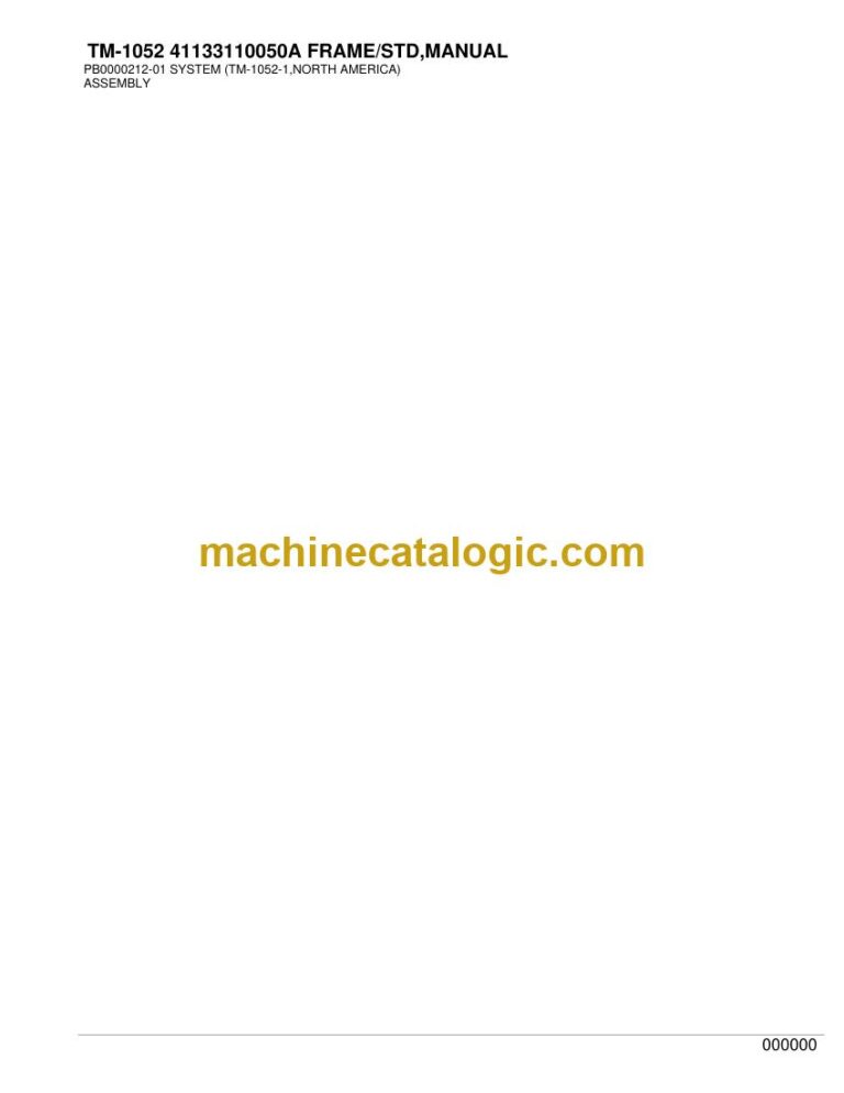Tadano TM-1052 + TM-ZR505XL Aerial Work Platform Parts Manual