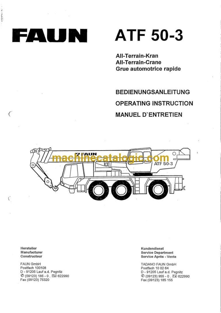 Tadano ATF 50-3 All Terrain Crane Operator Manual