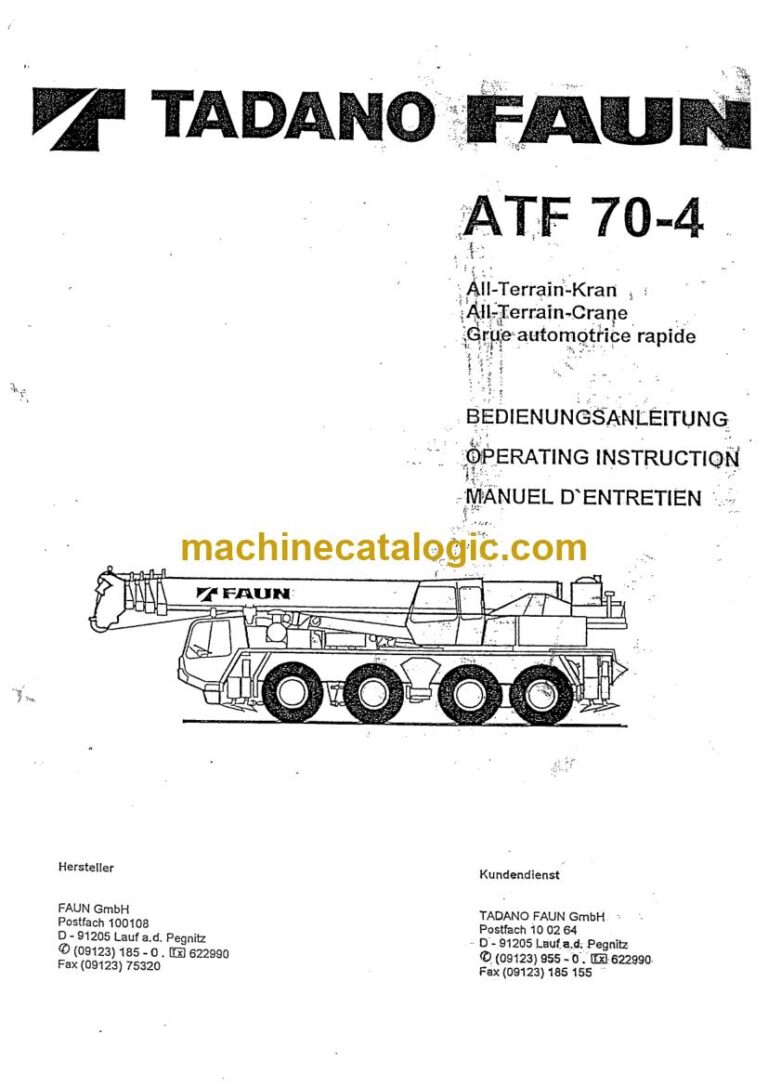 Tadano ATF 70-4 All Terrain Crane Operator Manual
