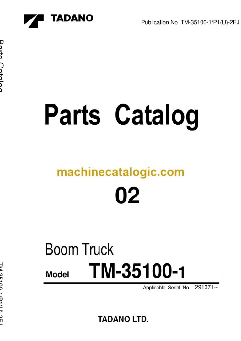 Tadano TM-35100-1 Truck Crane Parts Manual