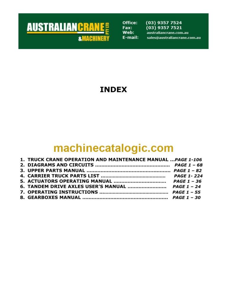 XCMG QY35K Truck Crane Operator Manual