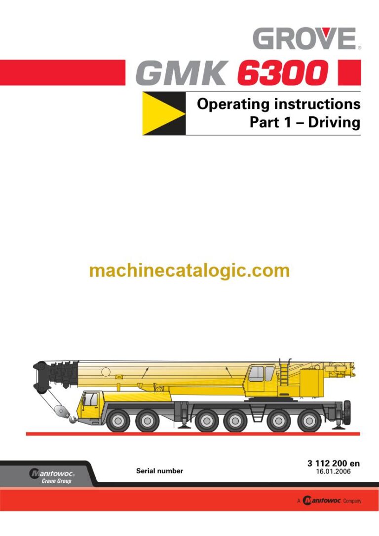 Grove GMK 6300 All Terrain Crane Operator Manual