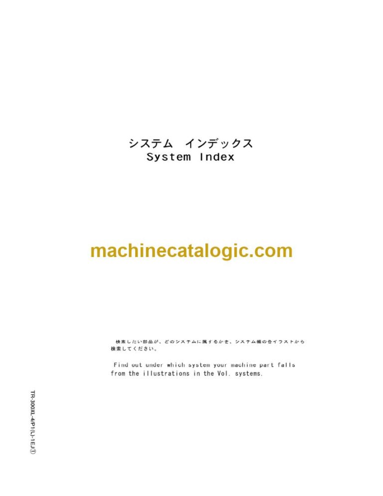 Tadano TR-300XL-4 Rough Terrain Crane Parts Manual