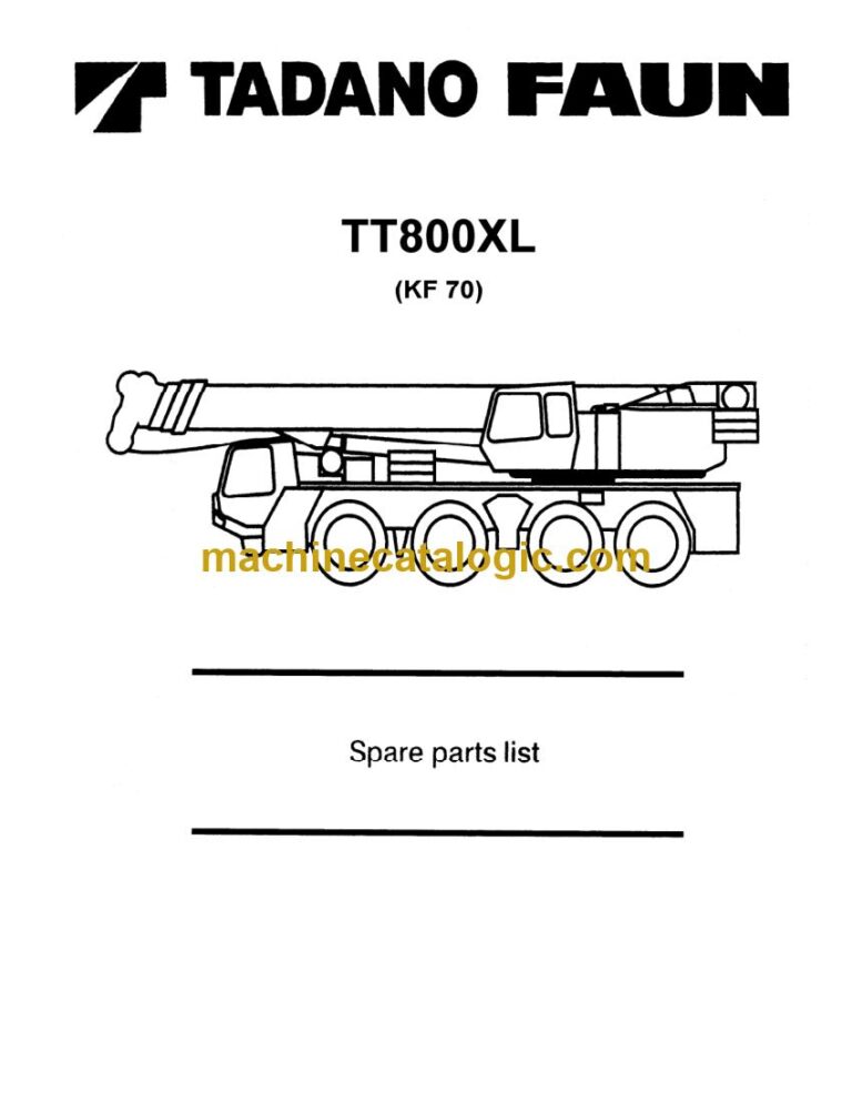 Tadano TT-800XL Truck Crane Parts Manual