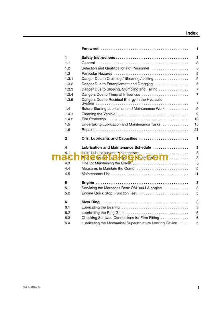 Demag AC 100-4 All Terrain Crane Maintenance Manual