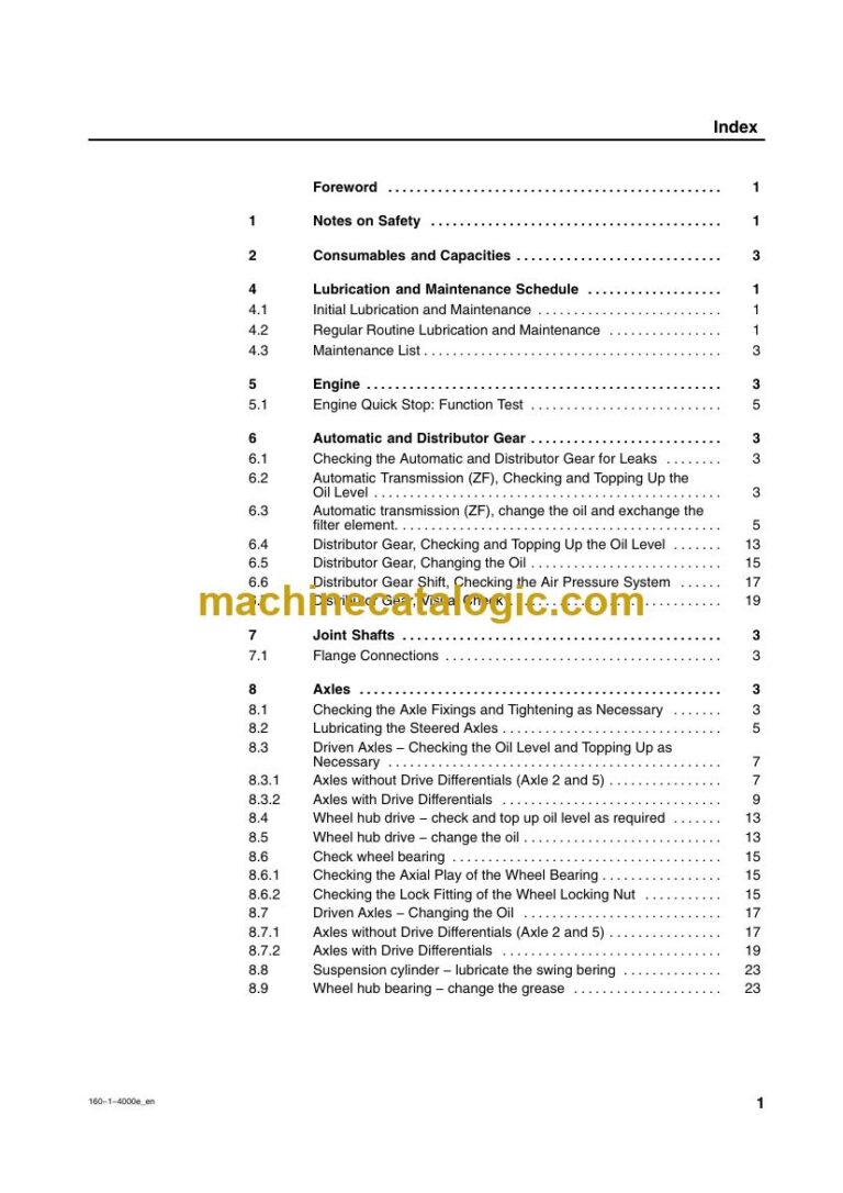 Demag AC 160-1 All Terrain Crane Maintenance Manual