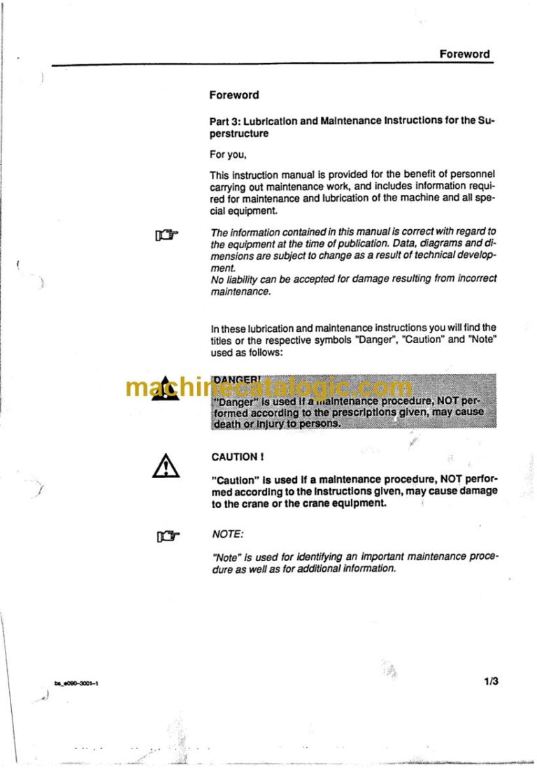 Demag AC 160-4 and AC 435 All Terrain Crane Maintenance Manual