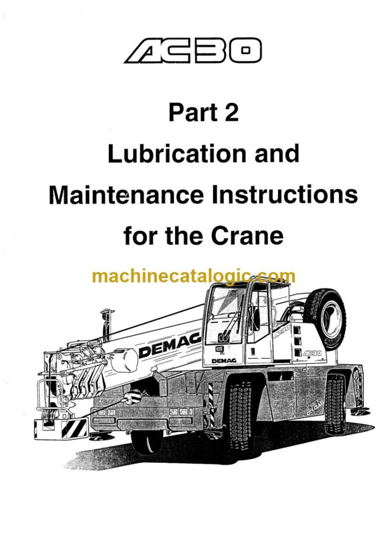 Demag AC 30 All Terrain Crane Maintenance Manual