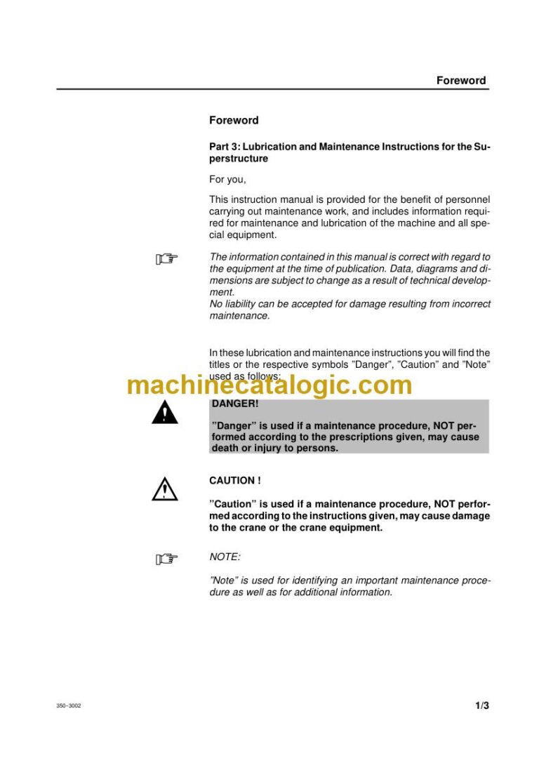 Demag AC 350 All Terrain Crane Maintenance Manual