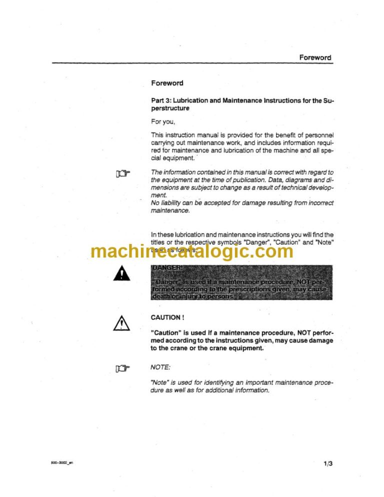 Demag AC 500 All Terrain Crane Maintenance Manual