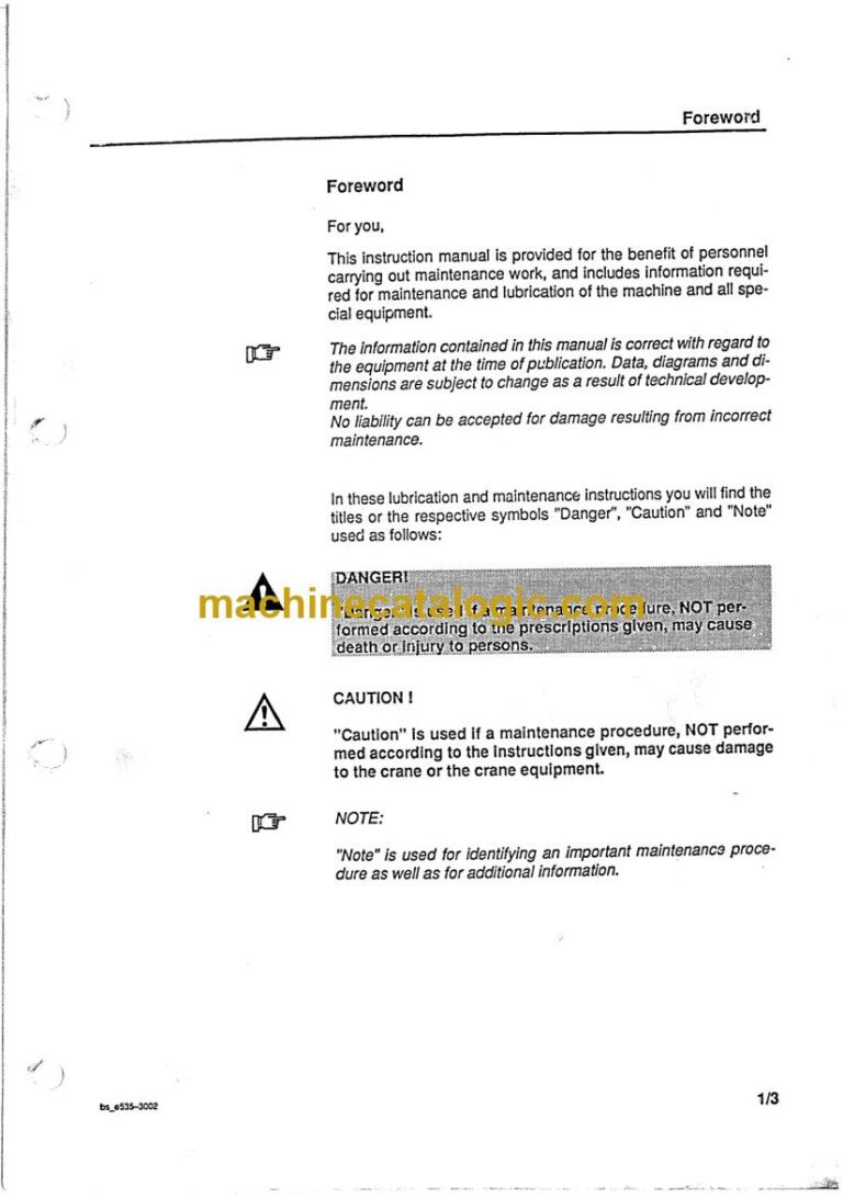 Demag AC 535 All Terrain Crane Maintenance Manual
