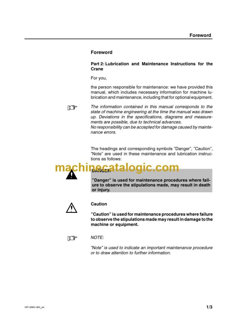 Demag CC 1800 Crawler Crane Maintenance Manual