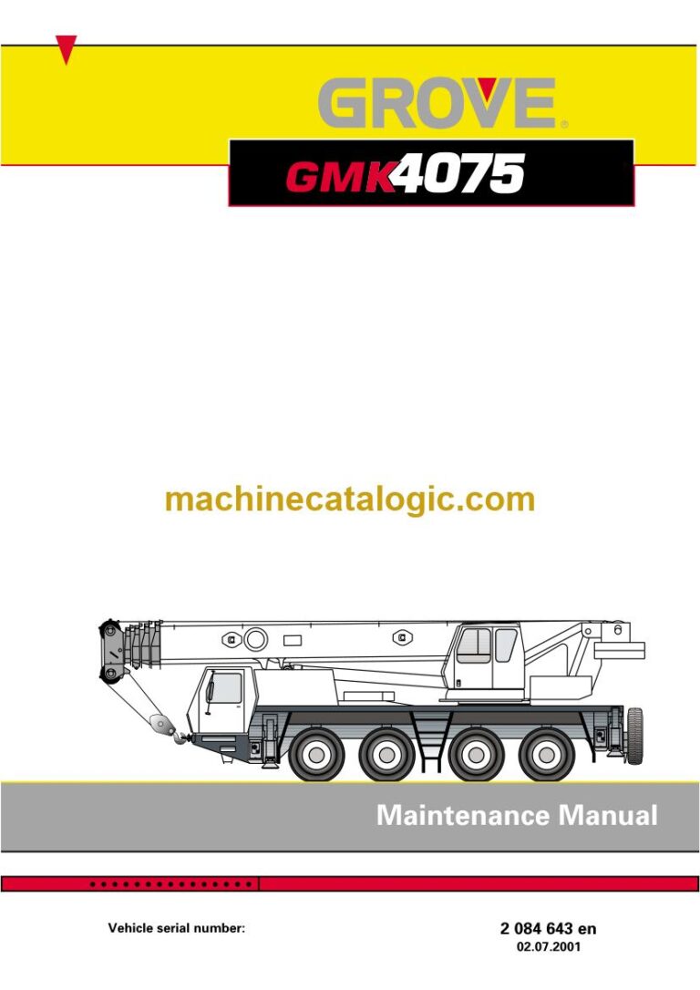 Grove GMK 4075 All Terrain Crane Maintenance Manual