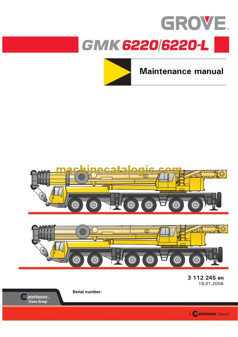 Grove GMK 6220 All Terrain Crane Maintenance Manual